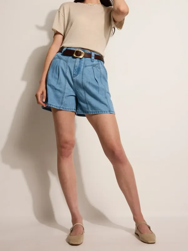 Mid Wash Denim Short