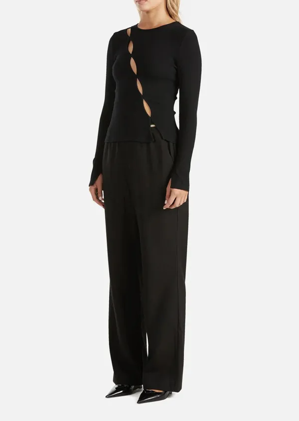 Long Sleeve Split Detail Top