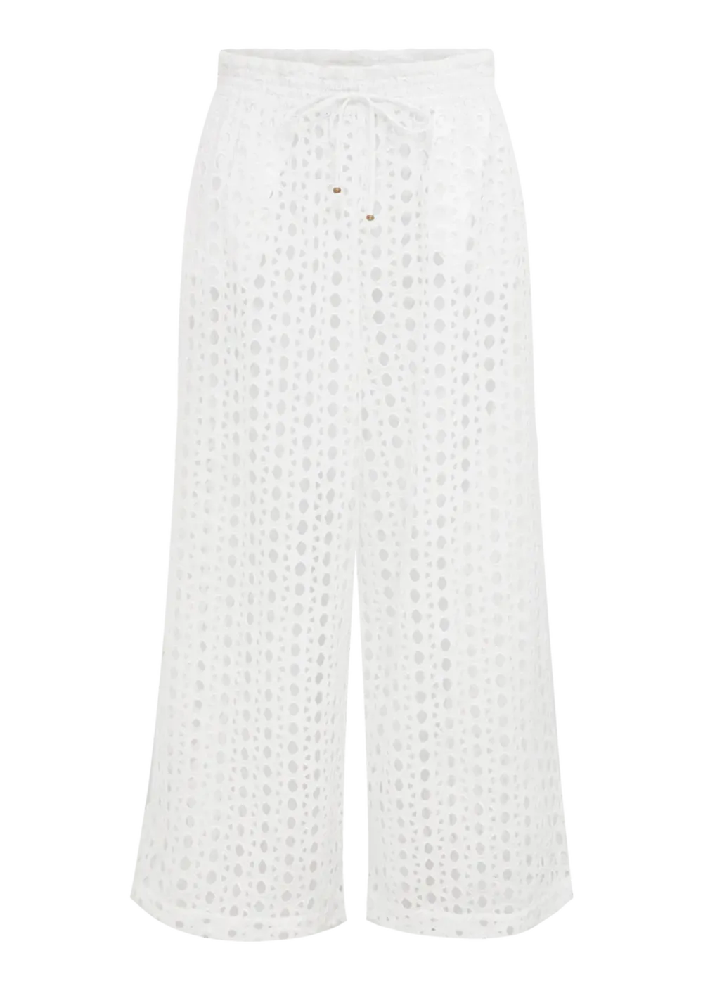 Crochet Knit Open Weave Wide Leg Pants