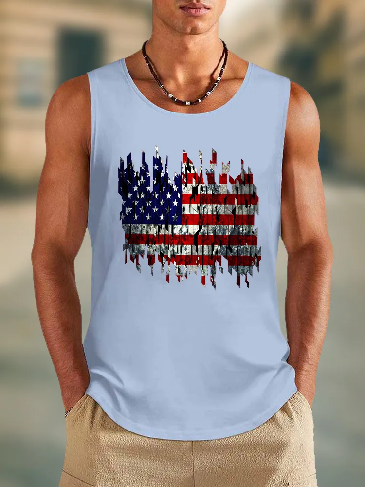 Men'S Stars And Stripes Print Vest