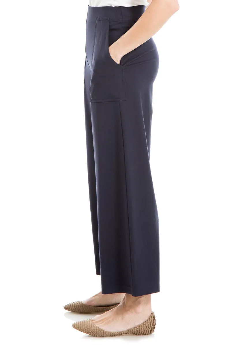 Ponte Crop Wide Leg Pull-On Pants