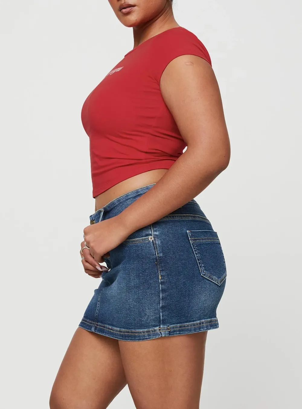 Faya Low Rise Denim Mini Skirt