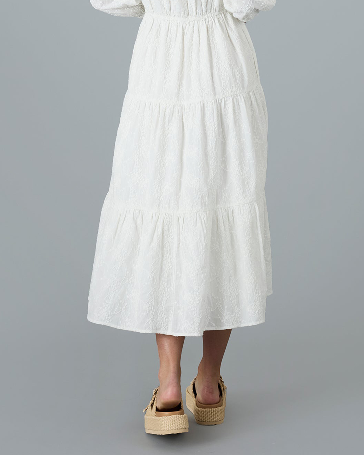 White Side Pockets Maxi Dress