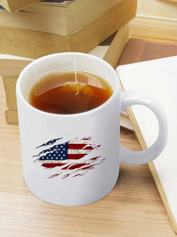 A Mug With Double-Sided Printed National Flag