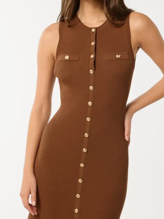 Button-Through Knit Dress