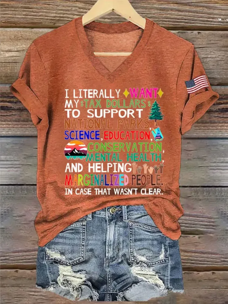 Women'S Support Our National Parks Printed T-Shirt
