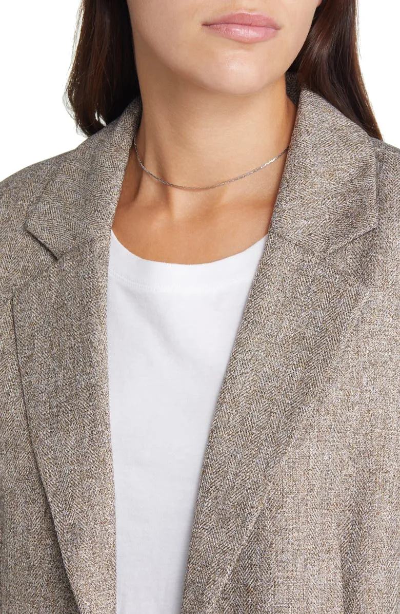 Tan Timber Heather Tailored Blazer