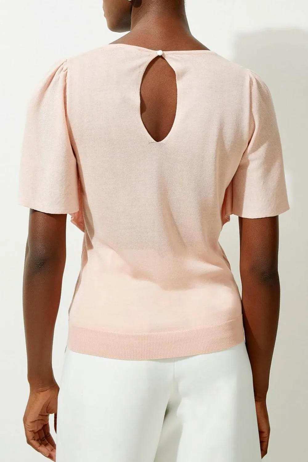 Lightweight Viscose Blend Summer Knit Angel Sleeve Top