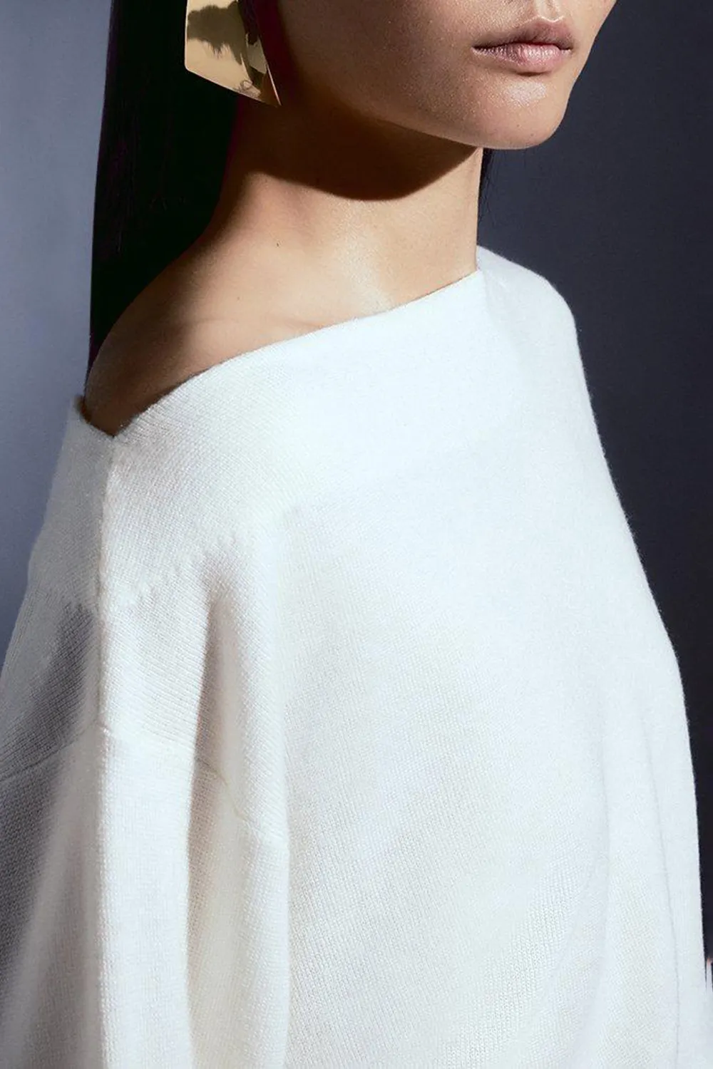 Cashmere Blend Off The Shoulder Knit Top