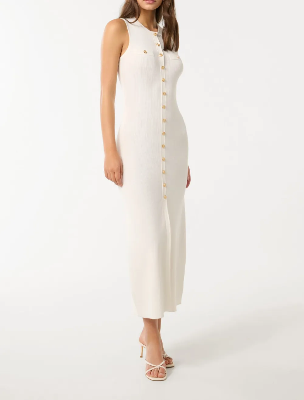 Button-Through Knit Dress