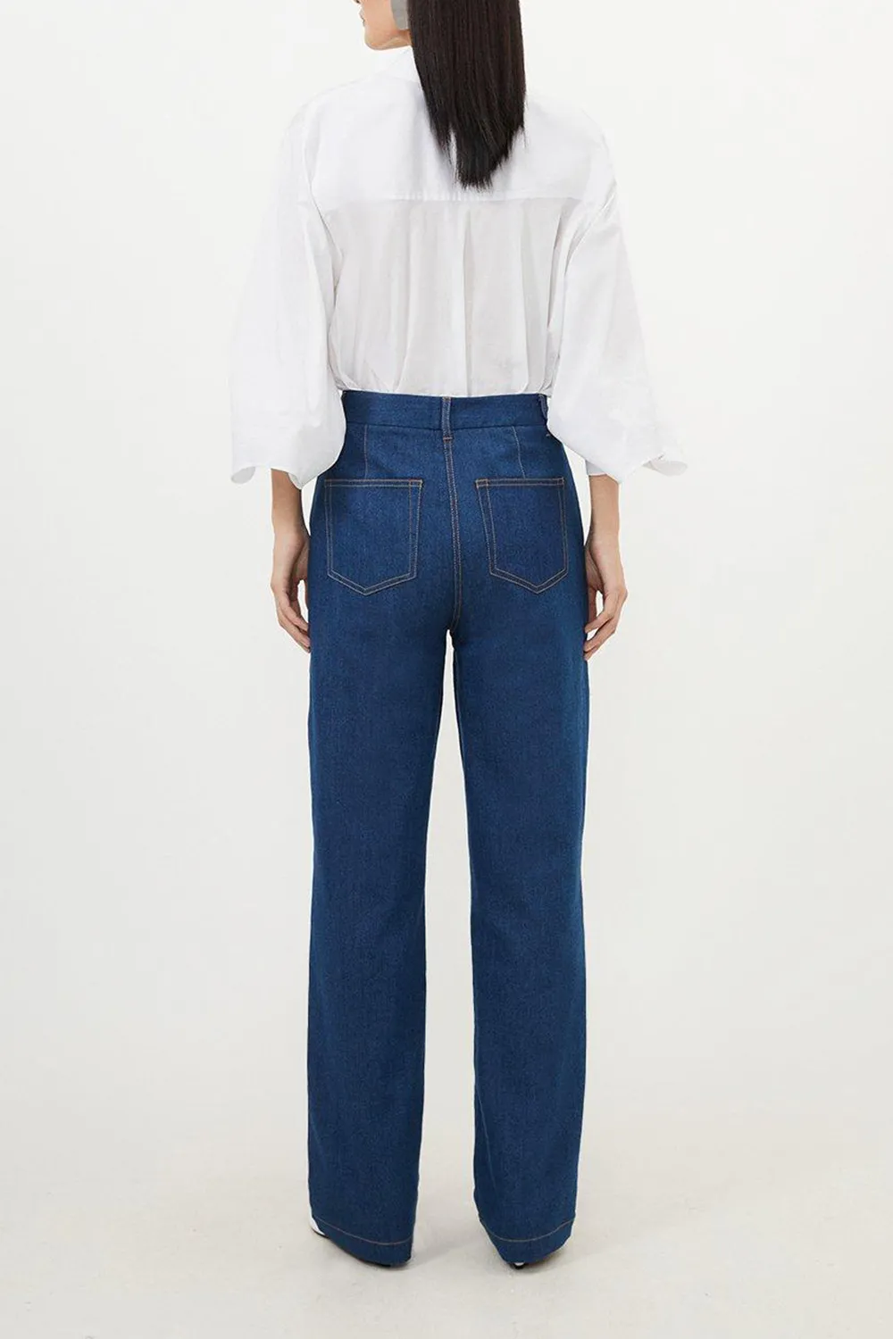 Mid Rise Straight Leg Denim Jeans