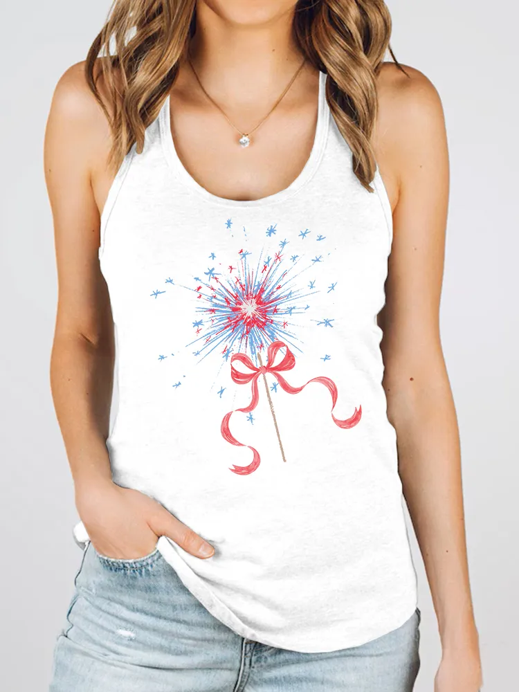 Women'S Fairy Wand Print Round-Necked Sleeveless Vest