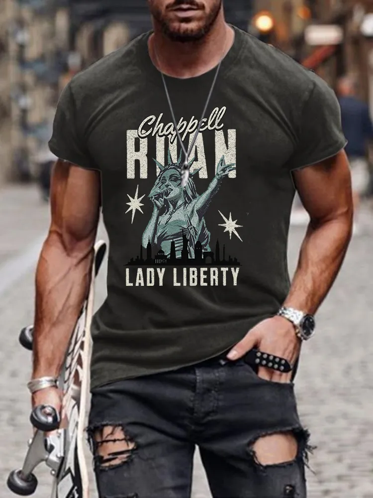 Men'S Chappell Roan Lady Liberty Round-Neck Short-Sleeved T-Shirt