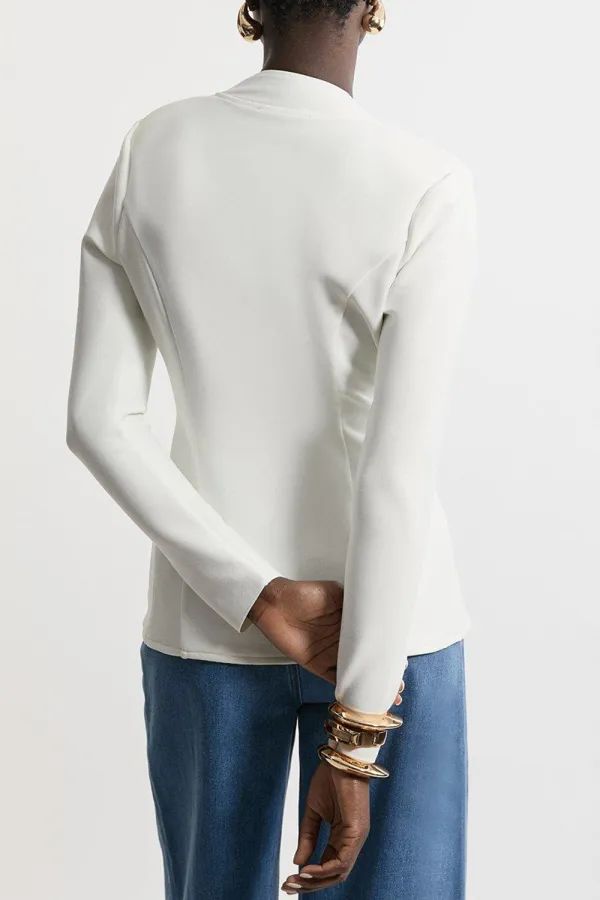 Knit Side Zip Longline Jacket