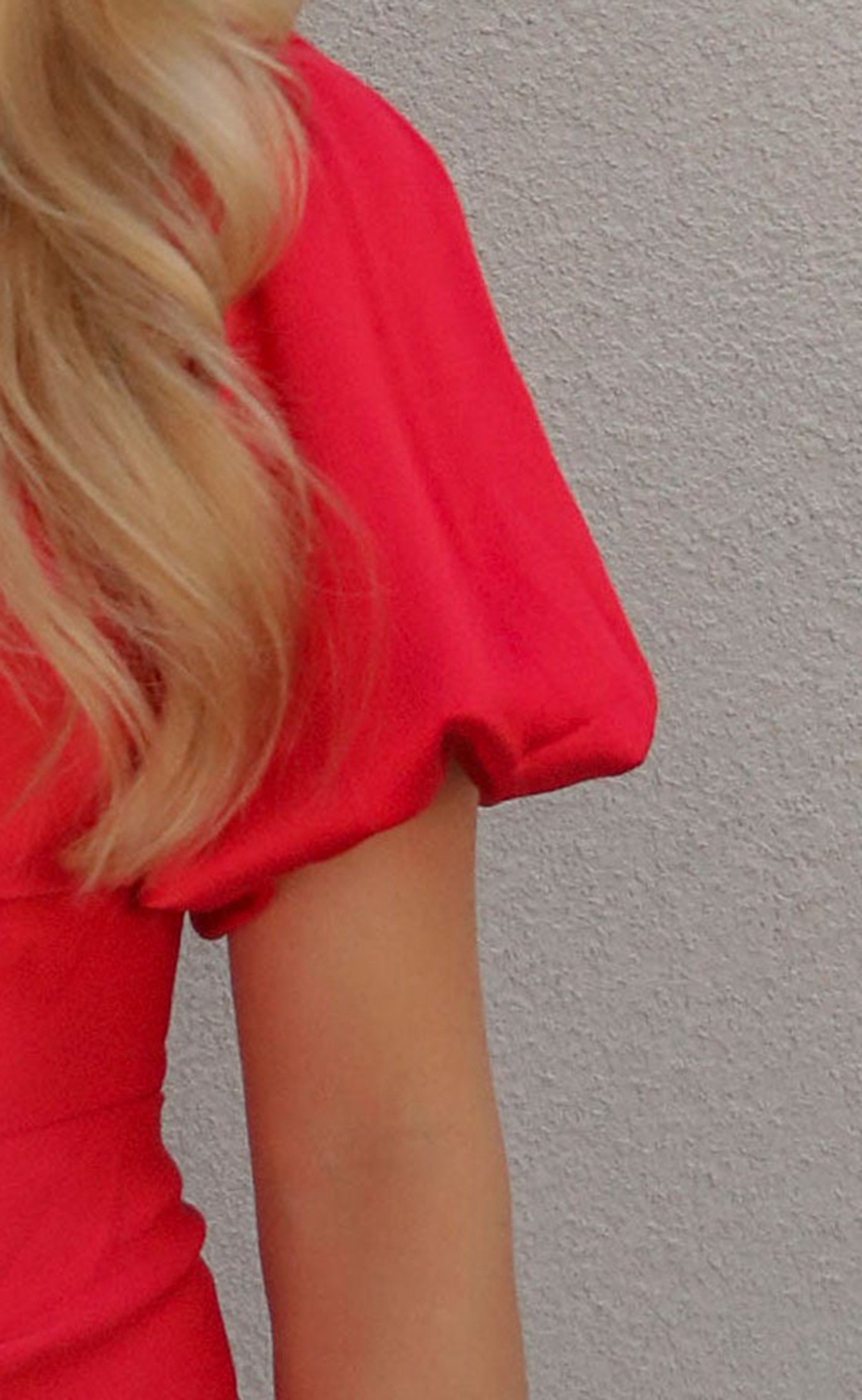Red One Shoulder Ruched Mini Dress