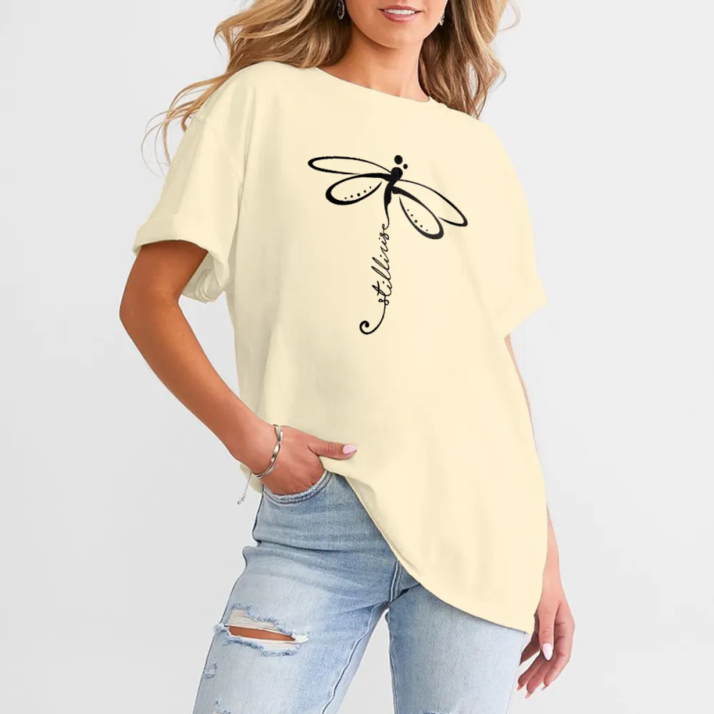 Butterfly Floral Pattern Butterfly Casual T-Shirt