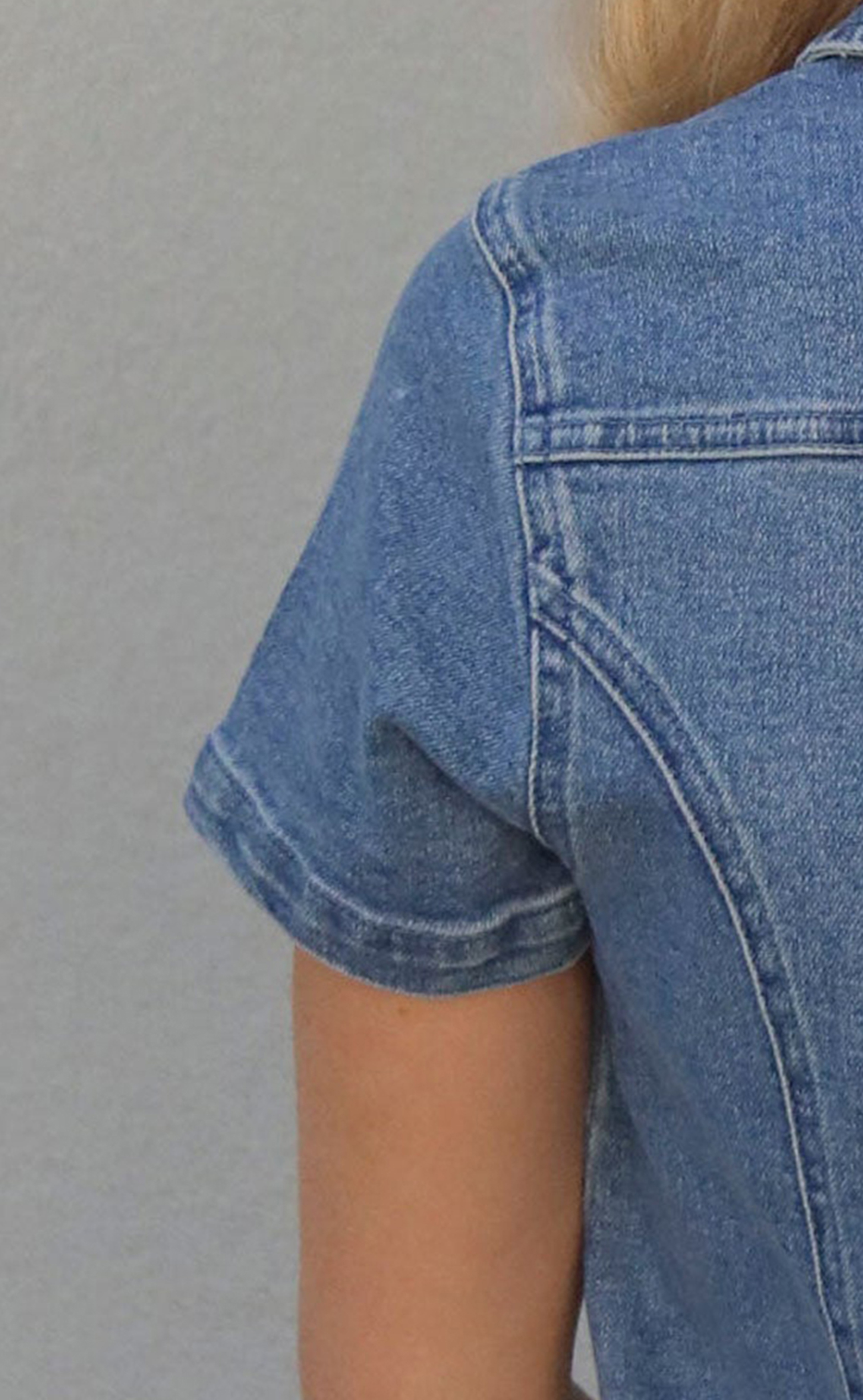 Denim Zip Front Short Dress