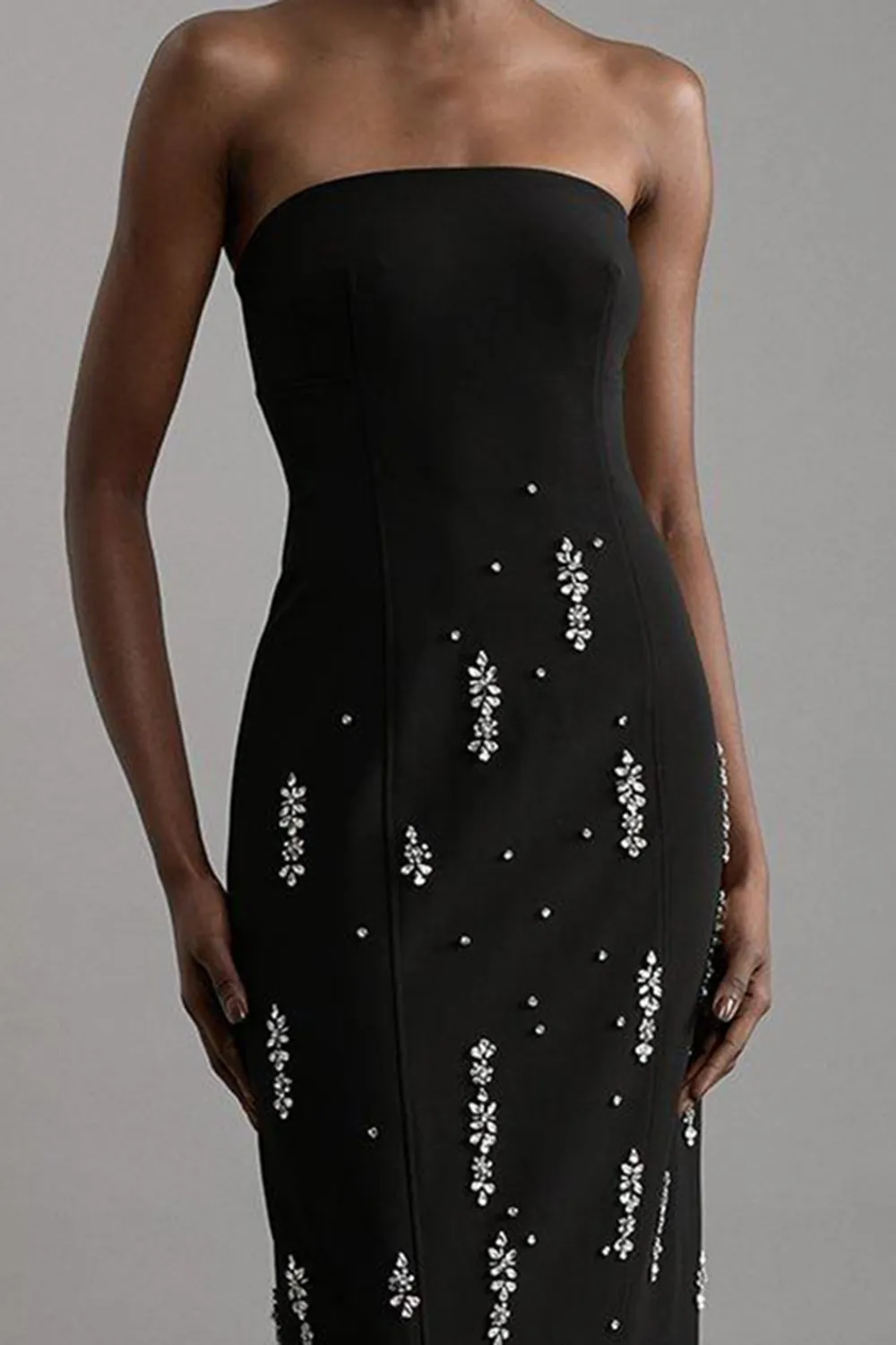 Crystal Embellished Bandeau Midaxi Dress