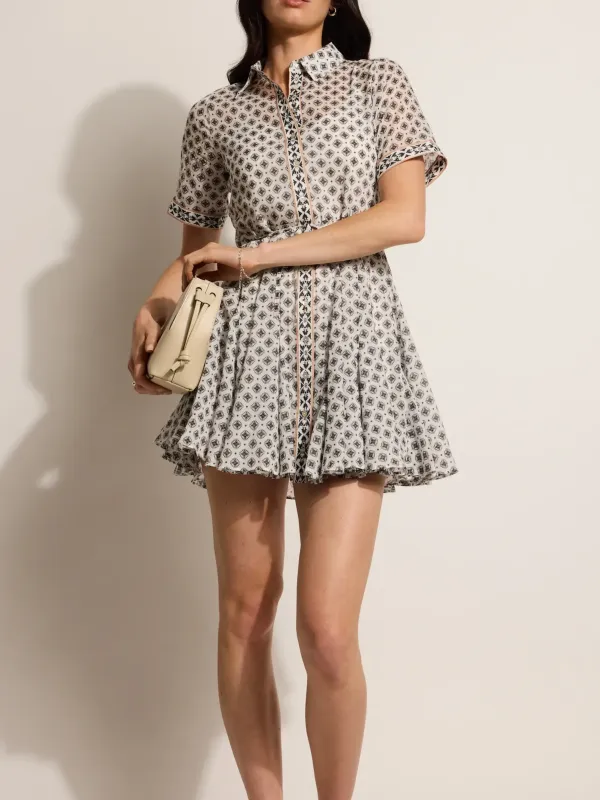 Print Poppy Frill Hem Dress