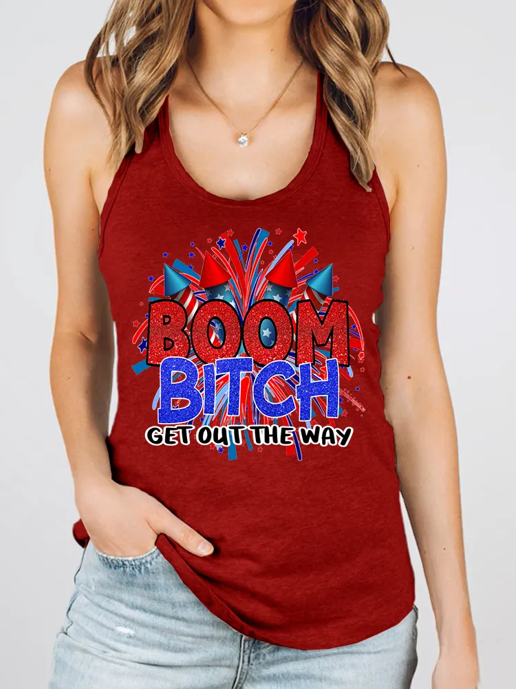 Women'S Boom Bitch Get Out The Way Round-Necked Sleeveless Vest