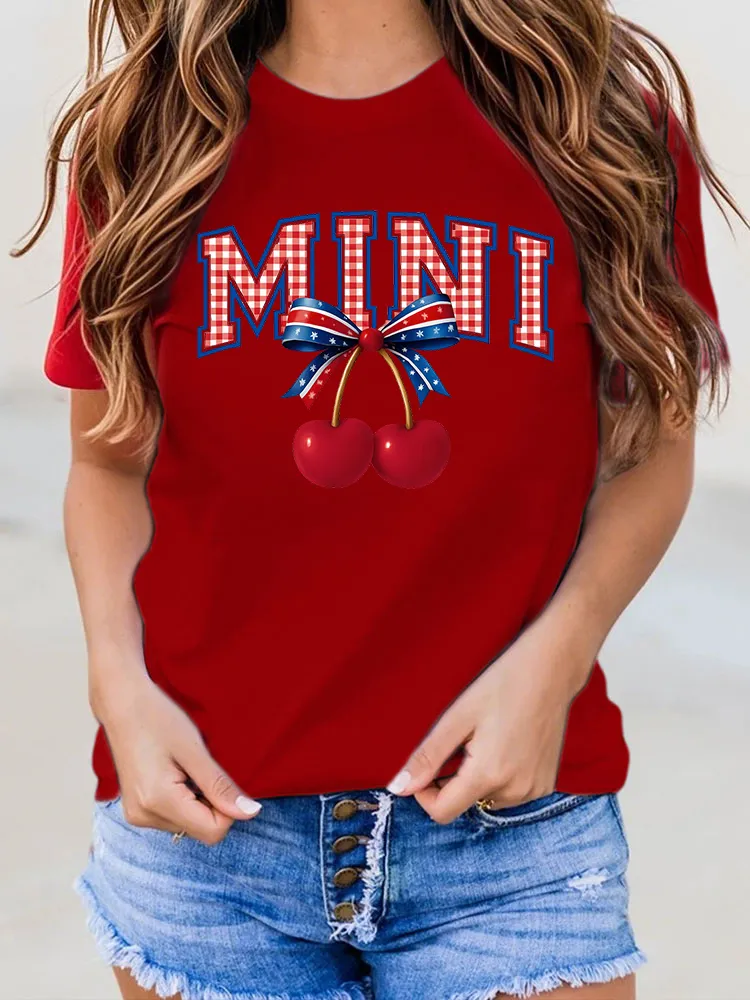 Woman'S Independence Day Print Short-Sleeved T-Shirt