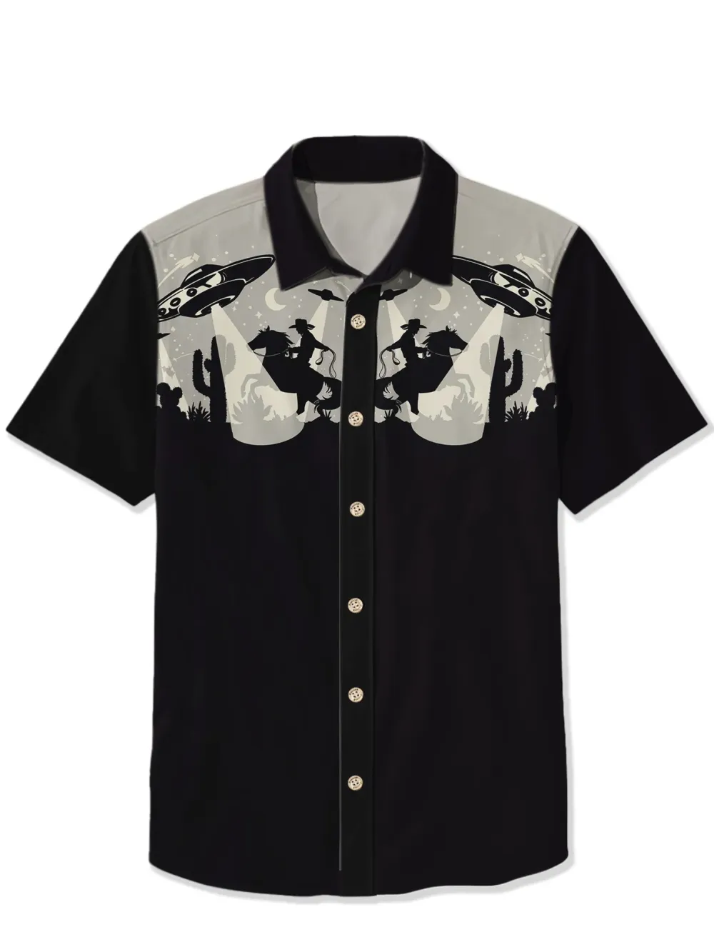 Western Retro Spaceship Cowboy Shirt