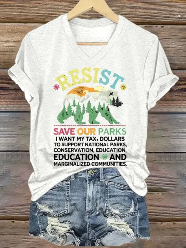 Women'S Support Our National Parks Printed T-Shirt
