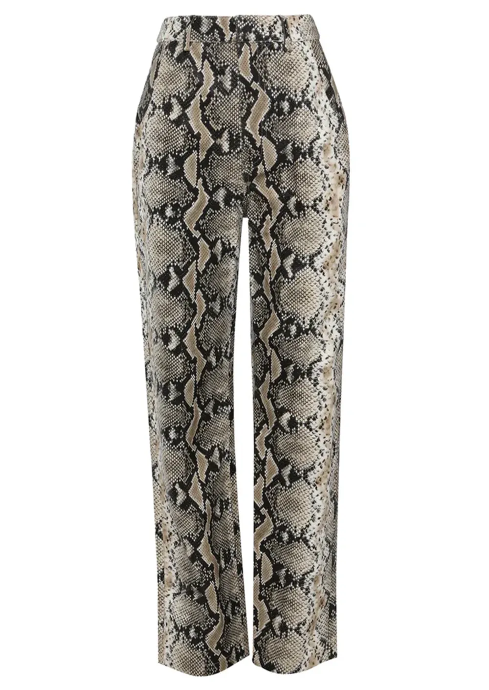 Snake Print High Waist Trousers