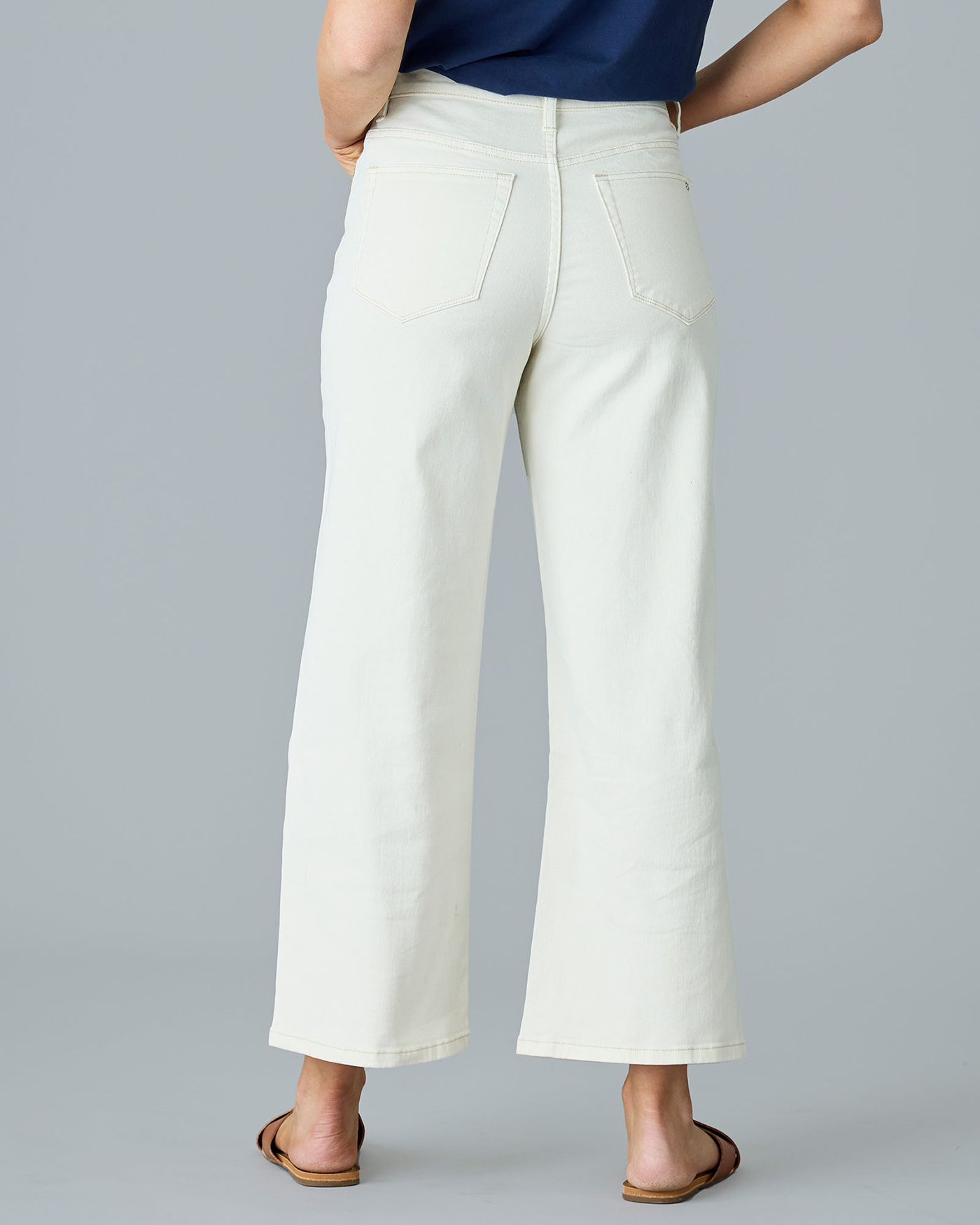 Ecru Wide Leg Jean