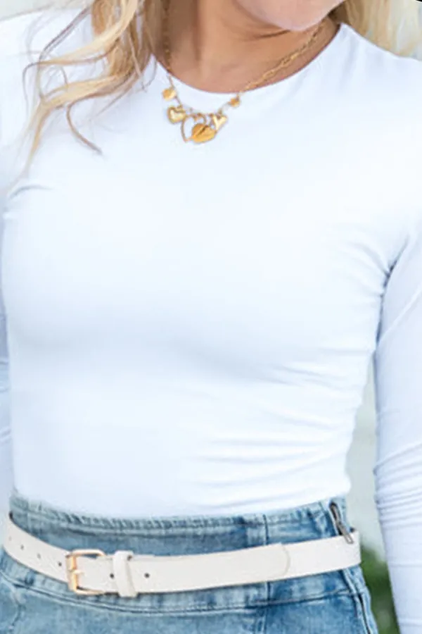 Ivory Crew Neck Bodysuit