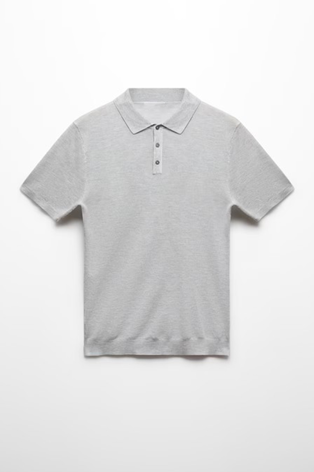 Buttoned Micro-Structure Knitted Polo Shirt