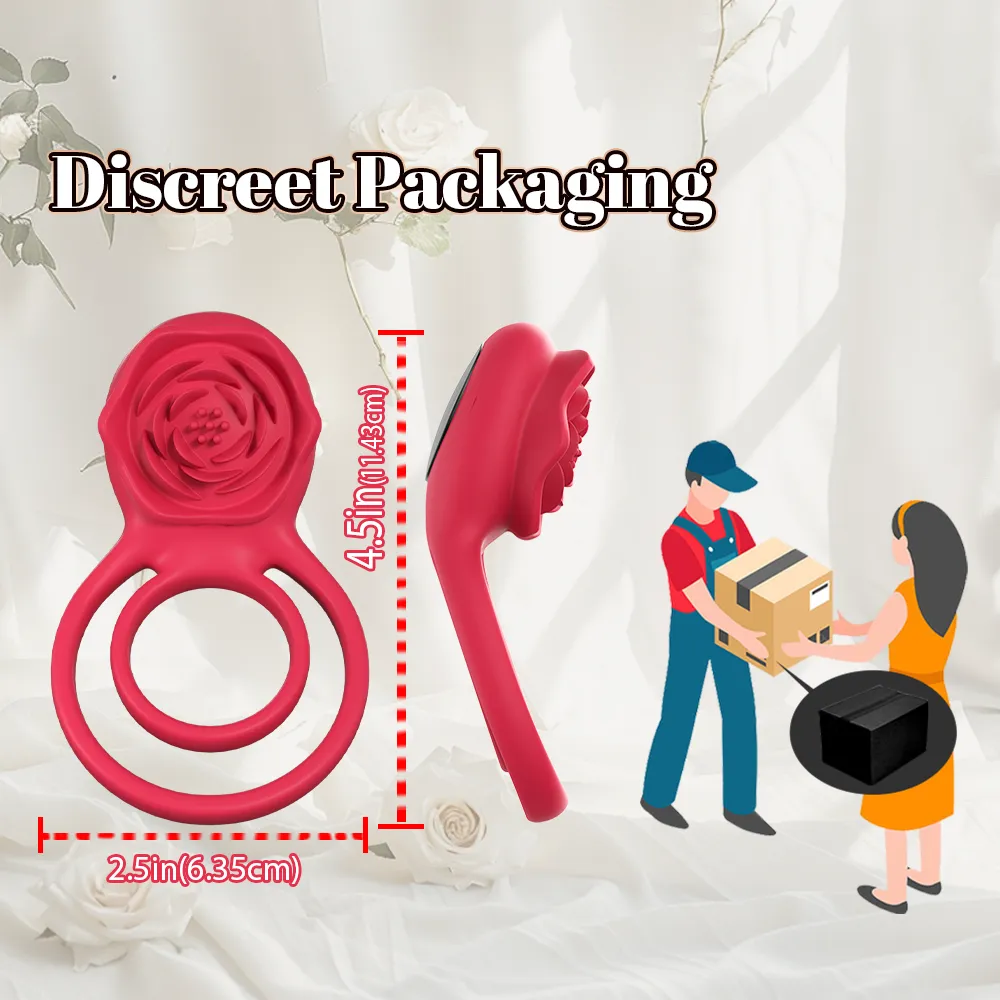 Vibrating Cock Ring with Rose Clitoral Stimulator
