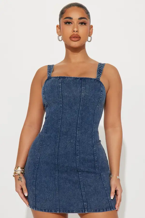 Carla Denim Mini Dress - Dark Wash