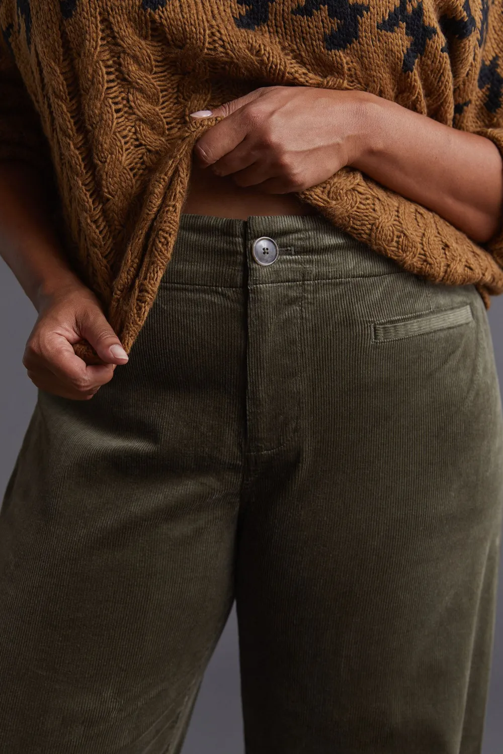 Corduroy Wide-Leg Pants