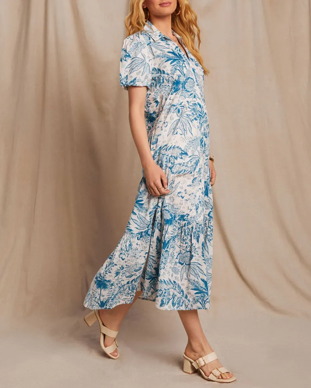 Pocketed Floral Tiered Maxi Dress