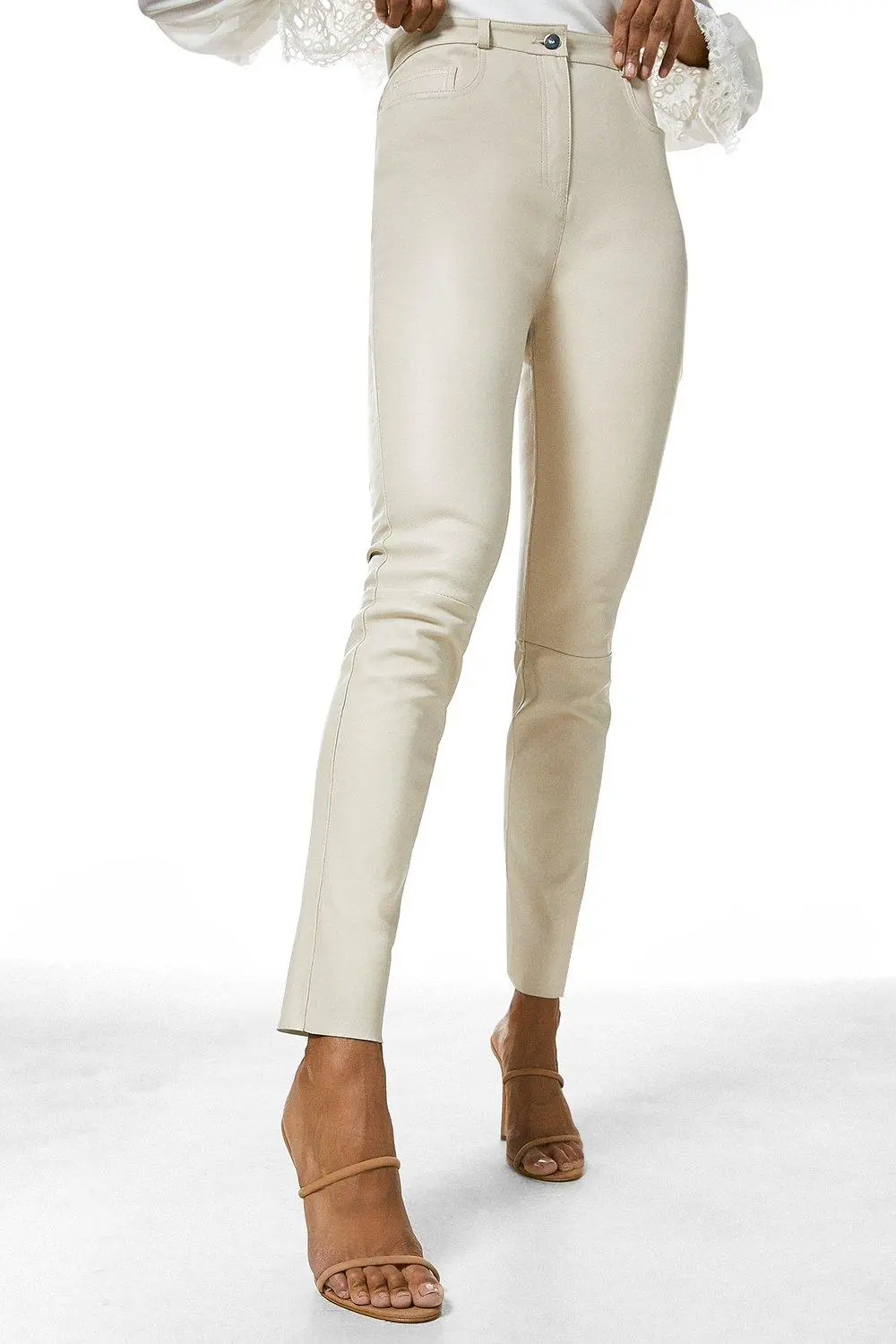 Stretch Leather Five Pocket Trouser