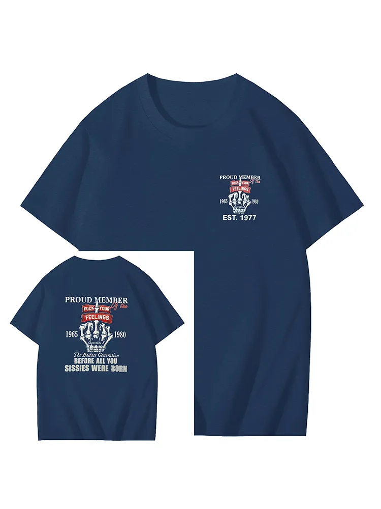 T-Shirt Proud Member Round-Neck Short-Sleeved T-Shirt