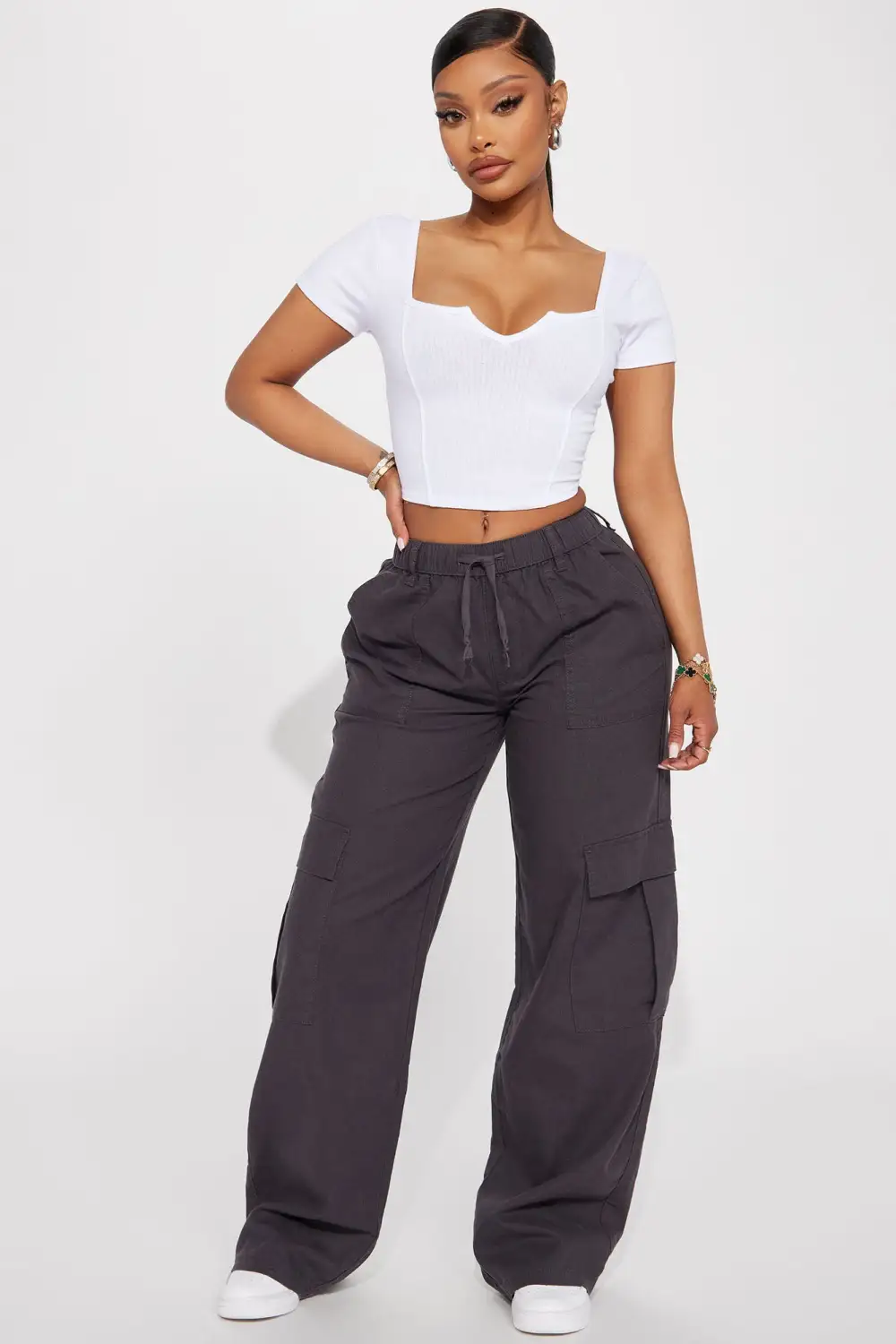 Kassandra Ribbed Top - White