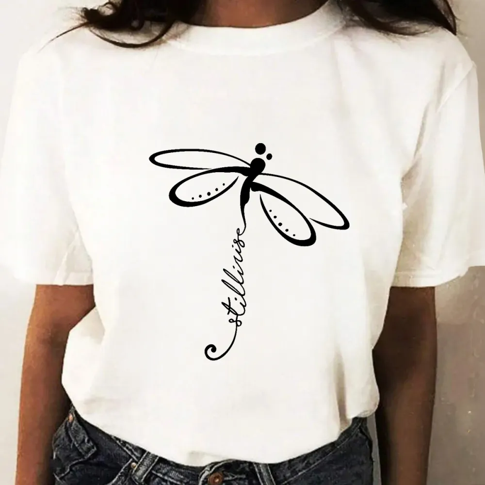 Butterfly Floral Pattern Butterfly Casual T-Shirt