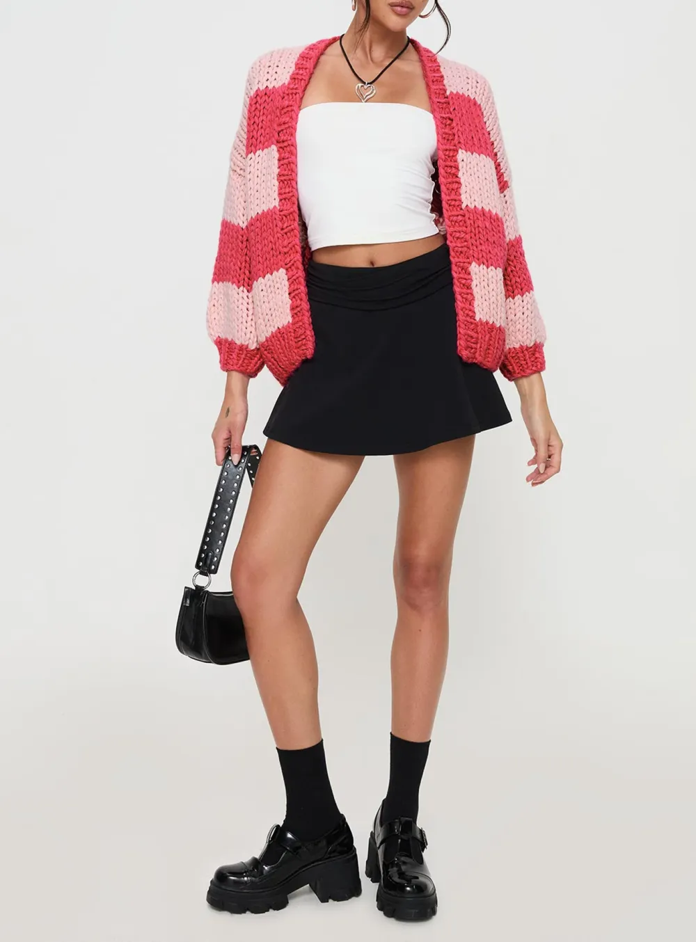 Balloon Sleeves Knit Cardigan Olive