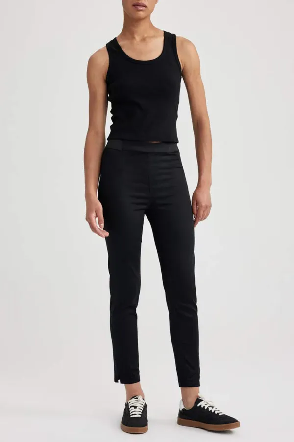 Elastic Fit Normal Waist Satin Trousers