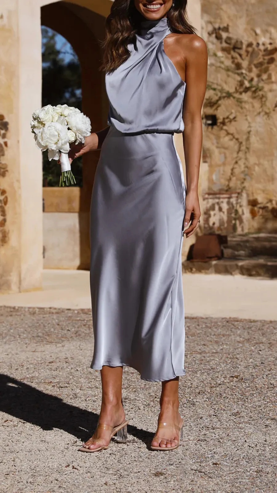 High Neckline Maxi Dress