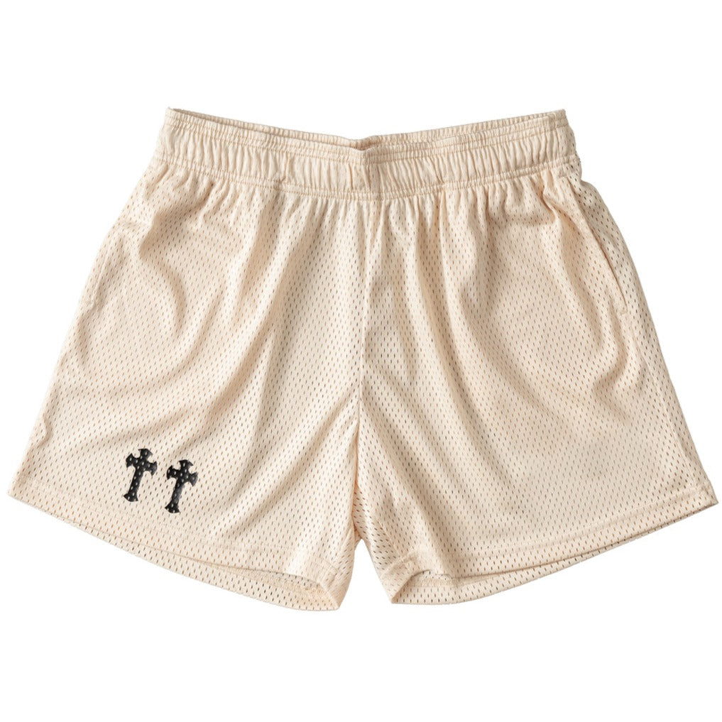 VENTED MESH SHORTS MEDIEVAL - CREAM / BLACK