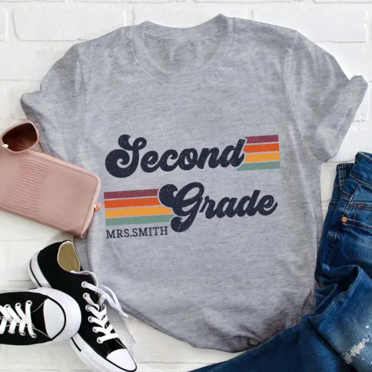 Four-Color Horizontal Stripe Pattern T-Shirt