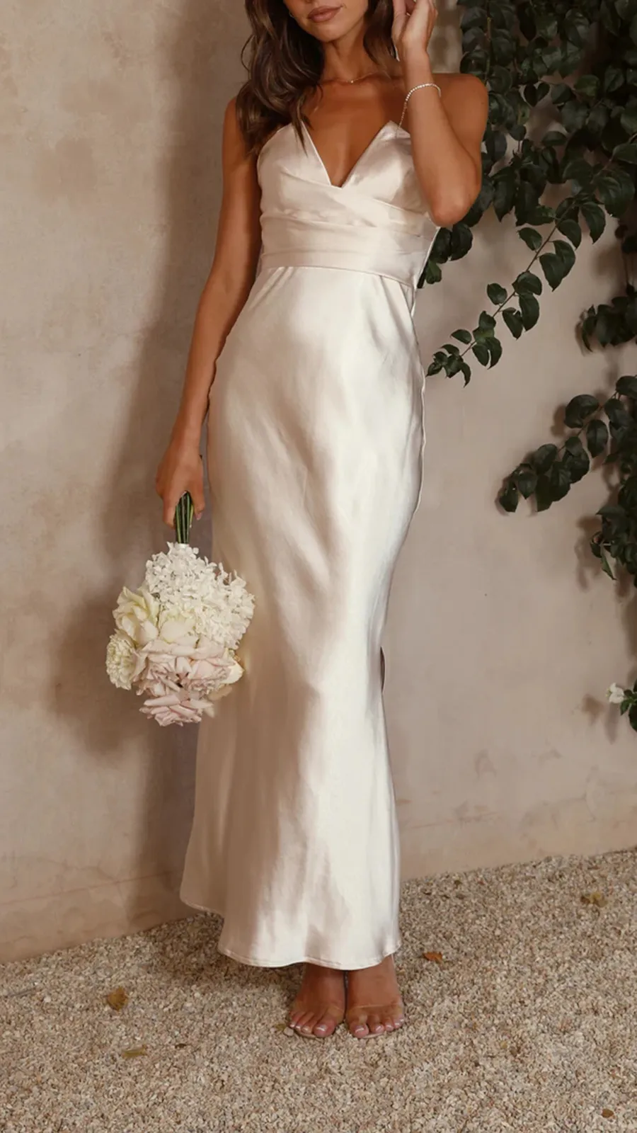 Strapless Design Maxi Dress