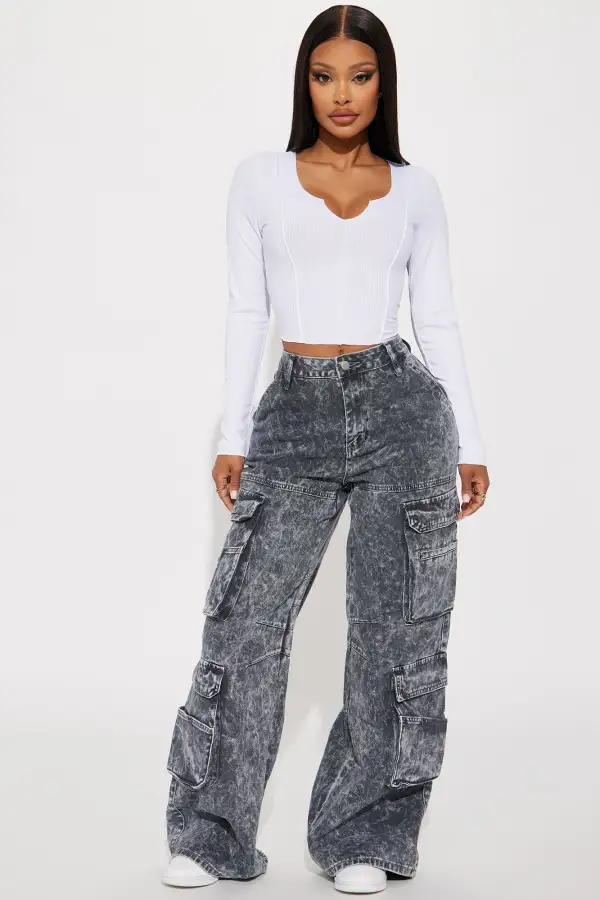 Little Things Long Sleeve Crop Top - White