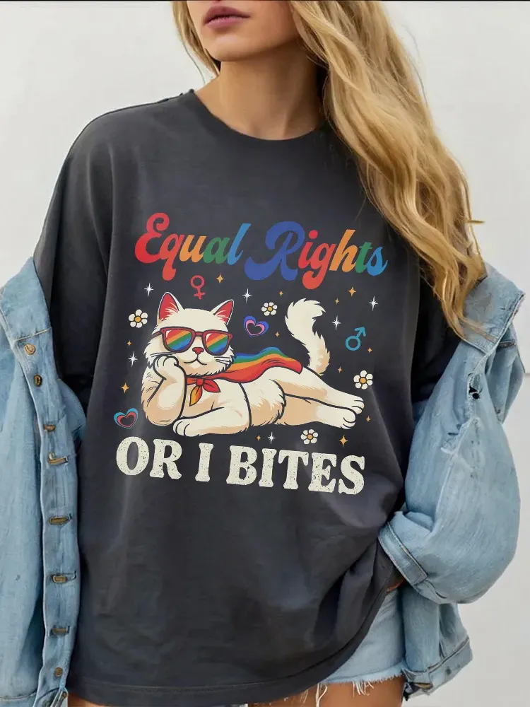 Women'S Equality Right Or I Bites Round-Neck Short Sleeve T-Shirt