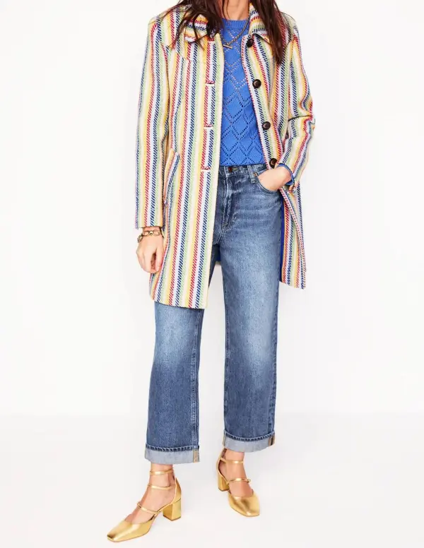 Light Blue Mid - Rise Straight - Leg Jeans