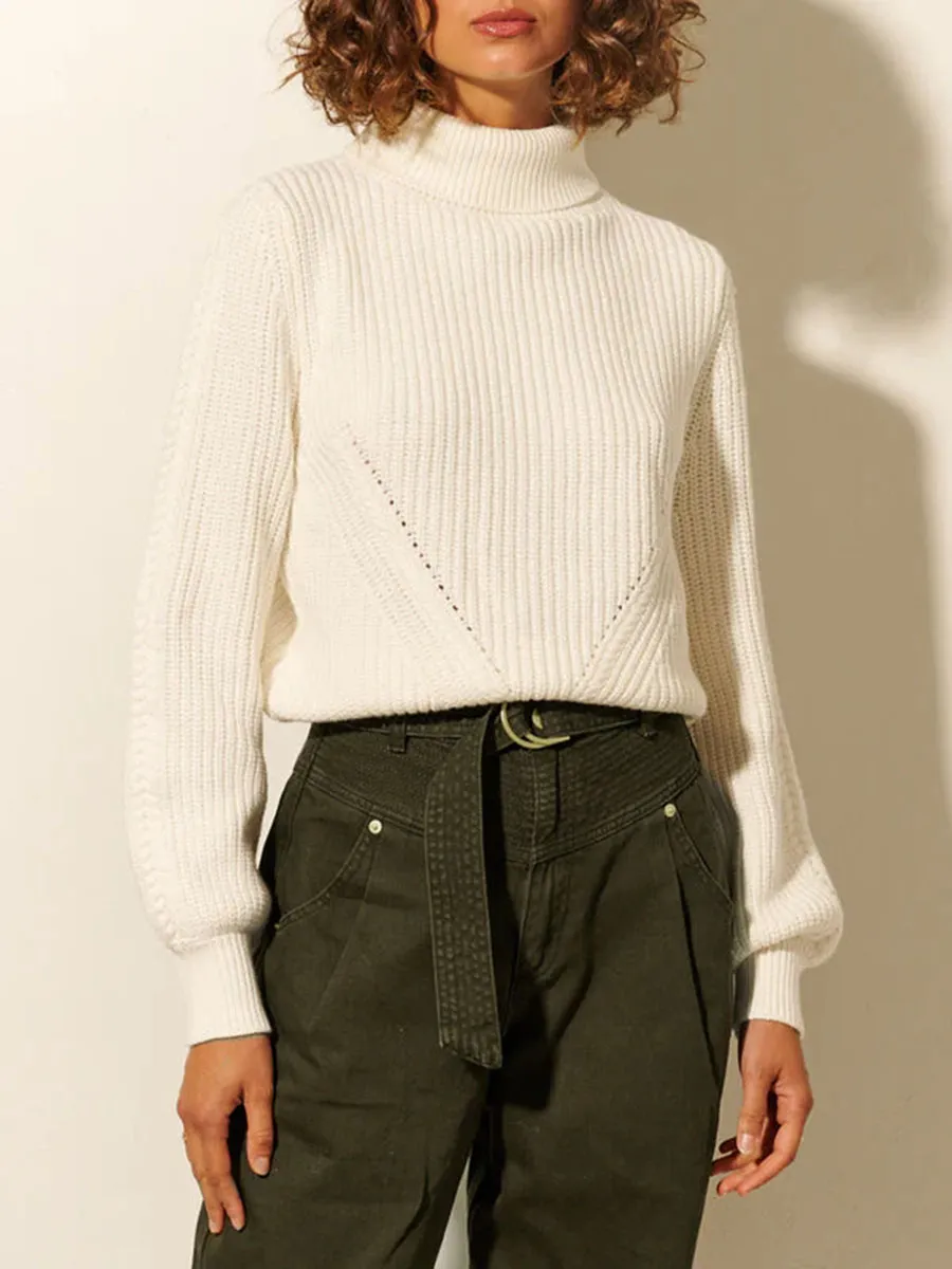 Mock Neck Ribbed Knit Sweater