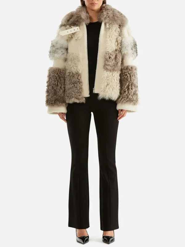 Furry Patchwork Shearling Jacket